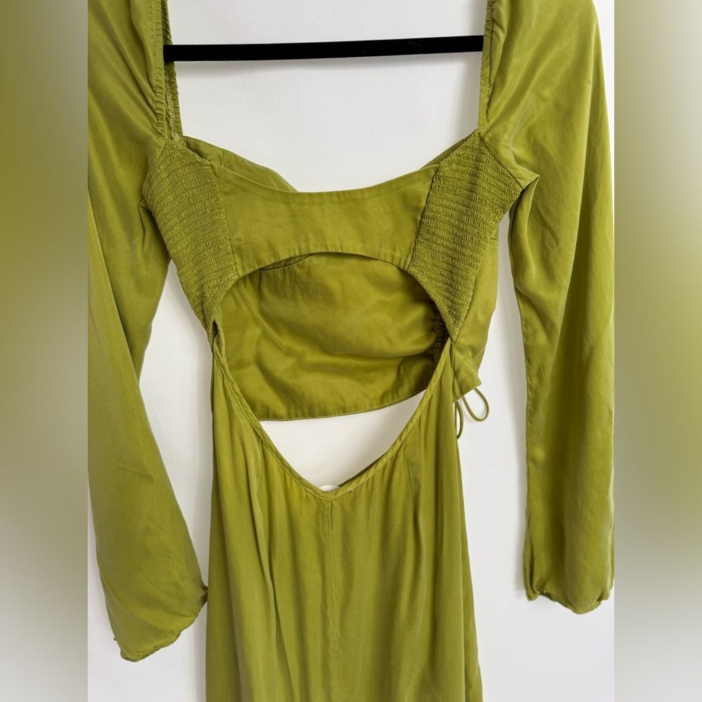 For Love & Lemons Allie Midi Dress in Green Sz Small - Picture 12 of 12